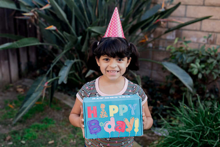 Birthday Box Quote Girl Holding Box