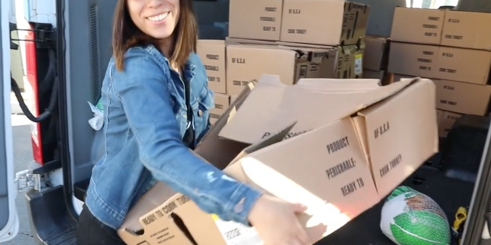 delivering turkey donations