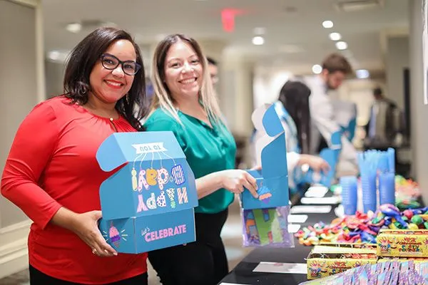 Two women at a Birthday Box event