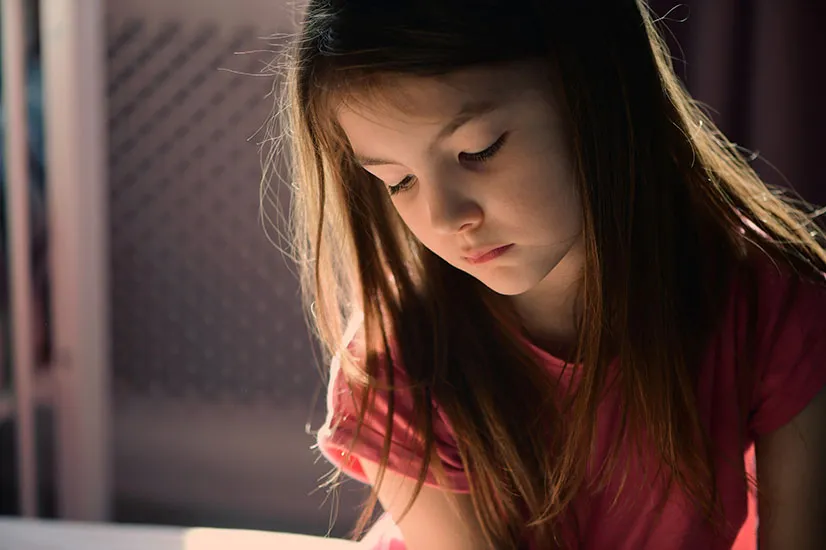 Girl looking down sad with no Superhero Box