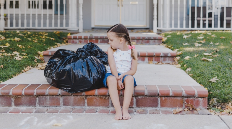 New to foster care and given a trash bag