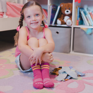 girl wearing bombas socks
