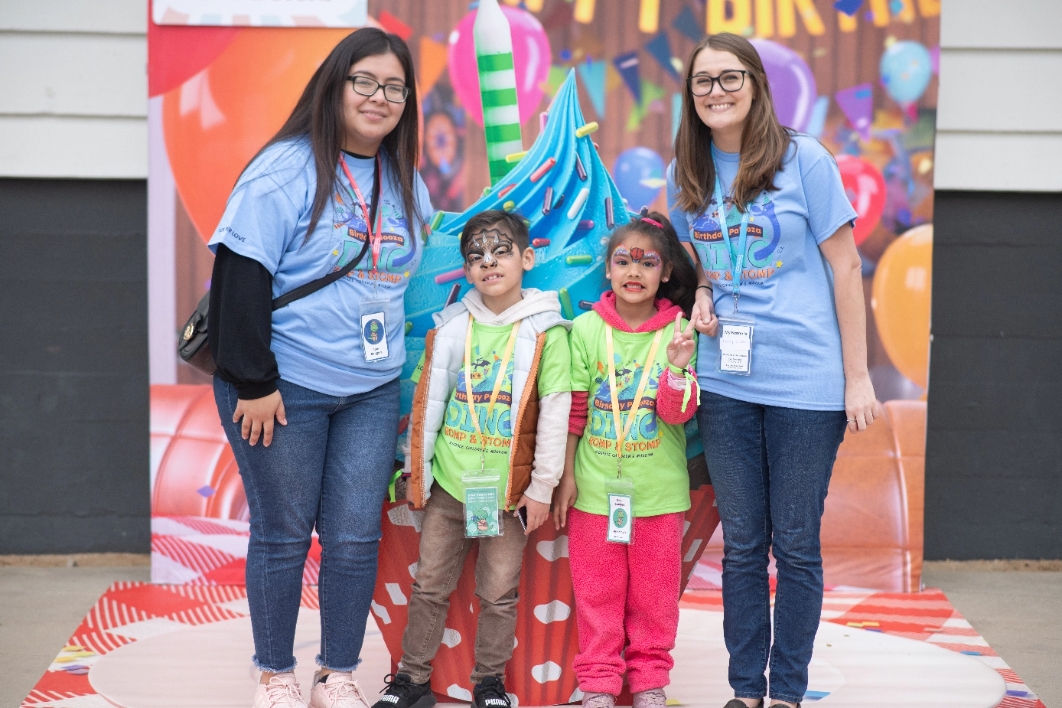 two volunteers at birthday palooza