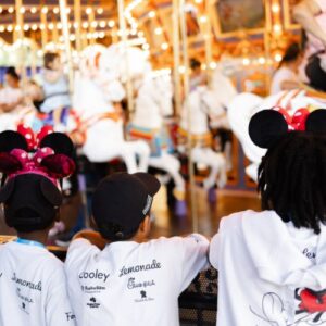 Kids watching the Carousel with Love Island USA stars at Disney Days