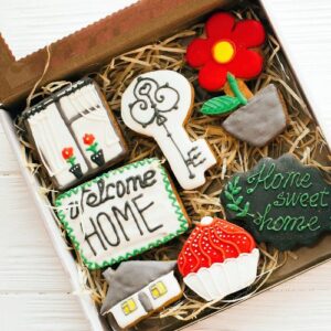 things to buy for a foster child like a box of sugar cookies that say Welcome Home in icing