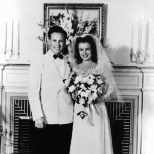 Norma Jeane and James Dougherty on their wedding day, an escape from Marilyn Monroe’s Life in Foster Care