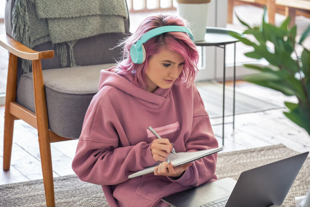 college student studying