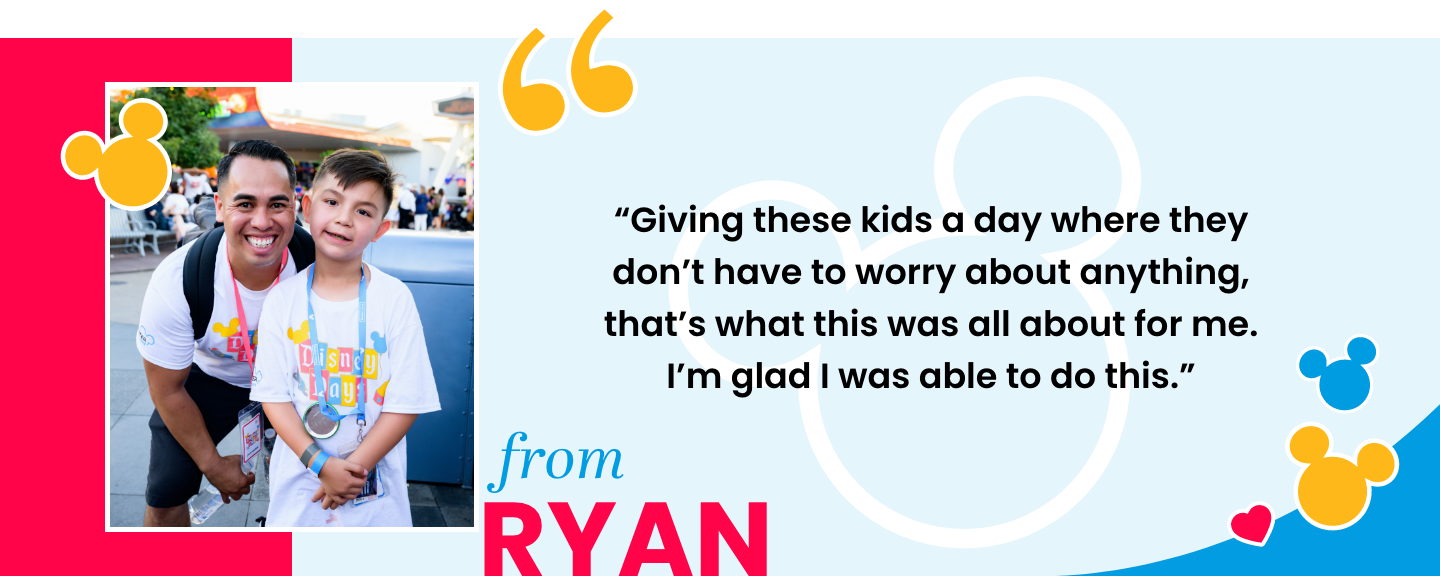 Ryan's Disney Days volunteer experience.