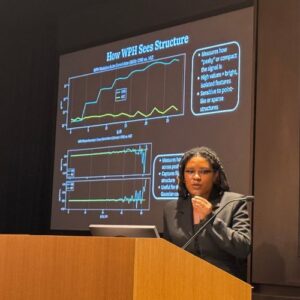 Avery speaking at Flatiron Institute as one of 1% Black women in stem