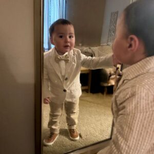 Owen dressed up