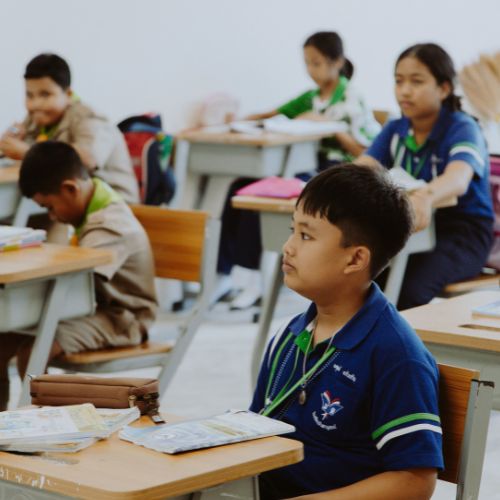kids learning in a classroom